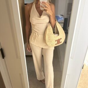 Zara Cream Knit Pantsuit